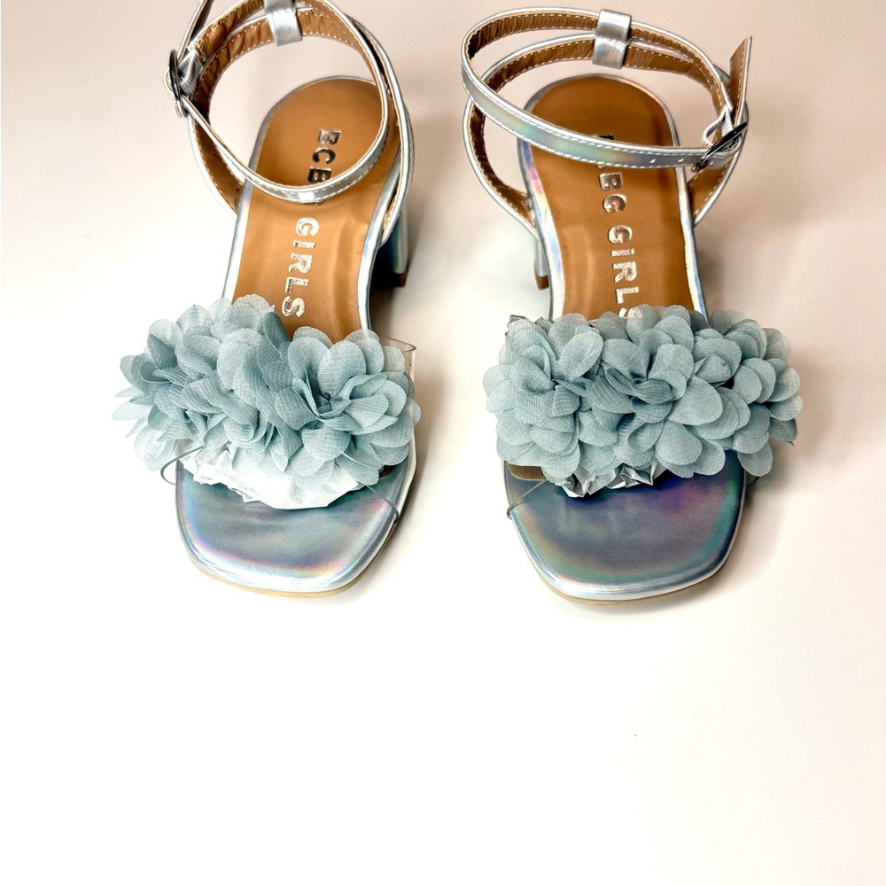 BCBGirls Iridescent Blue Floral Sandals